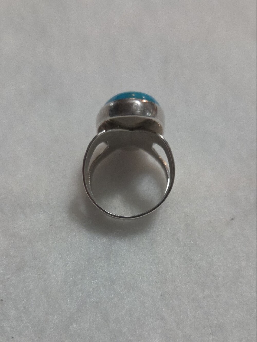 DRT Turquoise Oval Stone Sterling Silver Ring - Blue - Picture 3 of 5